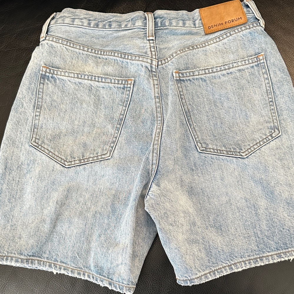 Denim Forum Faded Blue Jean Shorts - Picture 4 of 4
